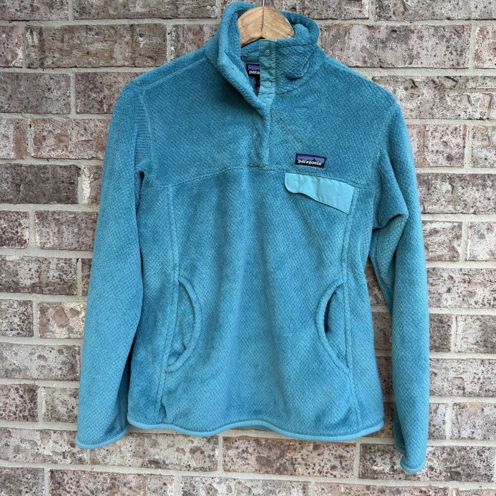 Patagonia Women's M Re-Tool Snap-T Polartec High Pile Fleece Pullover Turquoise